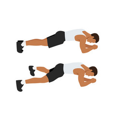 Man Doing Plank Jacks Extended Leg Exercise