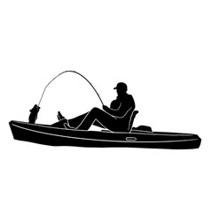 Man Fishing On A Boat Cut Out