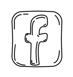 Facebook Icon Doodle Hand Drawn Or Black Outline