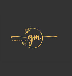 Luxury Gold Signature Initial G M Logo Design