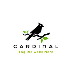 Cardinal Bird Silhouette Logo Design