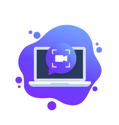 Screen Recording Icon With A Laptop Design