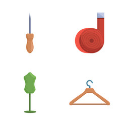 Sewing Equipment Icons Set Cartoon