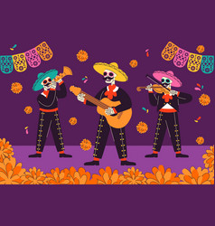 Flat Dia De Muertos Celebration