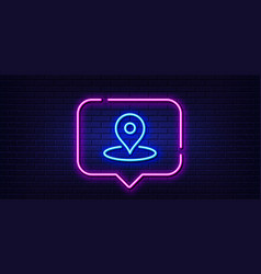 Map Pin Line Icon Trip Point Sign Neon Light