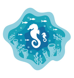 Seahorse Sealife Paper Art