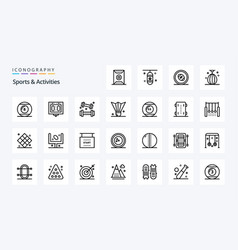 25 Sports Activities Line Icon Pack