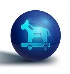 Blue Trojan Horse Icon Isolated On White