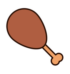 Chicken Leg Fast Food Line Fill Icon