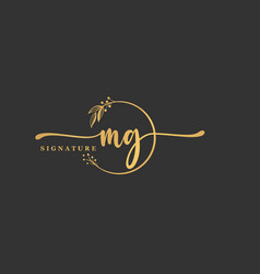 Luxury Gold Signature Initial M G Logo Design