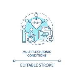 Multiple Chronic Conditions Blue Concept Icon