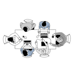 Team Work Business Scene Top View