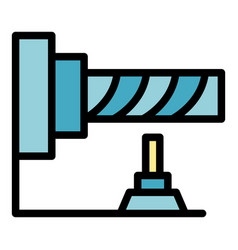 Cnc Machine Tool Icon Flat