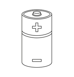 Line art black and white battery set Royalty Free Vector