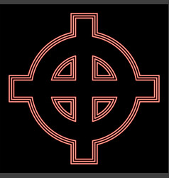 Neon Celtic Cross White Superiority Red Color