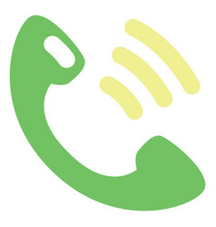 Green Phone Call On A White Background