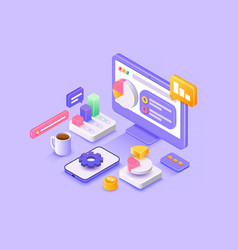 Modern 3d Isometric Of Seo