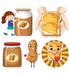 Peanut Butter Elements And Icons Set