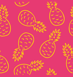 Pineapple Seamless Pattern Hand Drawn In Doodle