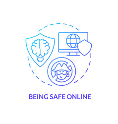 Being Safe Online Blue Gradient Concept Icon