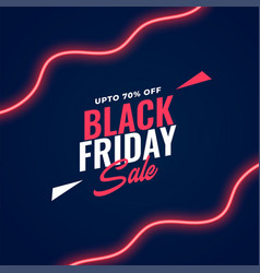 Black Friday Sale Ad Template With Neon Curvy