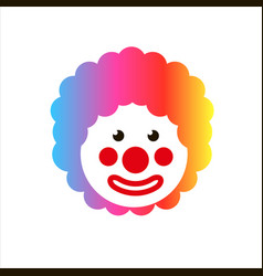 Funny Clown With Colorful Rainbow Hair Wig 1