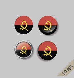 Set Angola Flags Round Badges