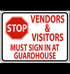 Vendors And Visitors Sign On White Background