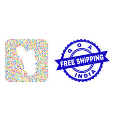 Free Shipping Watermark Seal And Goa State Map