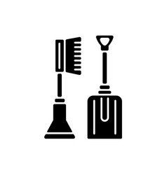 Snow Removal Tools Black Glyph Icon