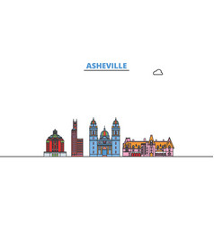 United States Asheville Line Cityscape Flat