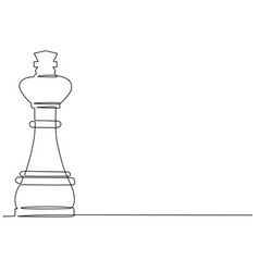 Continuous One Line Drawing Of Chess Piece King