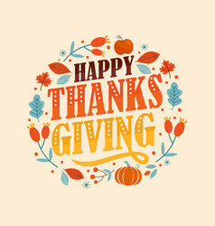 Happy Thanksgiving Day Typography Design