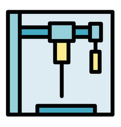 Laser Cnc Machine Icon Flat