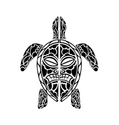 Maori Turtle Tattoo Design Isolated