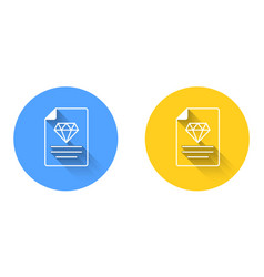 White Certificate Of The Diamond Icon Isolated