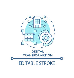 Digital Transformation Turquoise Concept Icon