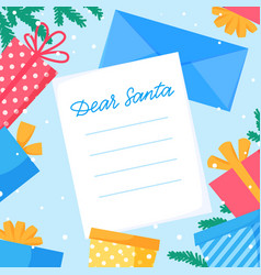 Dear Santa Letter To Santa Claus With Envelope