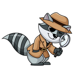 Detective Raccoon Character Cartoon Clip Art