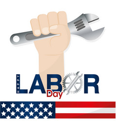 Isolated Hand Holding A Wrench Tool Labor Day