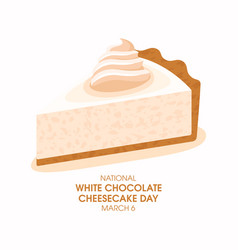 White Chocolate Cheesecake Day Sweet Food Cake