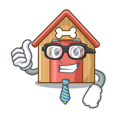 Businessman Cartoon Dog House And Bone Isolated