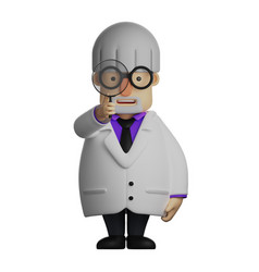 3d Professor Cartoon Holding