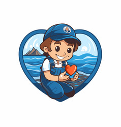 A Boy Holding Heart In The Shape