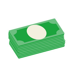 Isolated Stack Of Dollars Green Bills Money