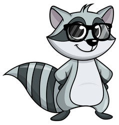 Raccoon With Glasses Cartoon Clip Art