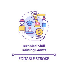 Technical Skill Training Grants Concept Icon