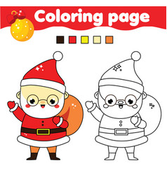 Coloring Page With Santa Claus Drawing Kids