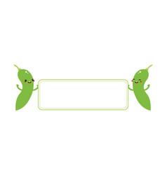 Edamame Characters Holding Banner