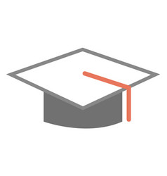 Grey Graduation Hat On White Background